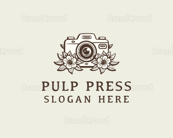 Floral Camera Photography Logo