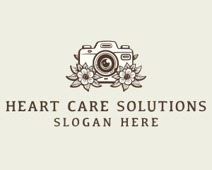 Floral Camera Photography Logo