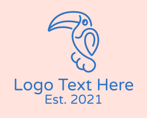 Toucan - Blue Chubby Toucan logo design