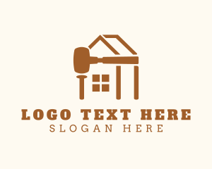 Land Developer - Sledge Hammer House Building logo design