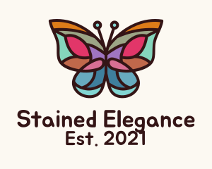 Stained Glass Butterfly logo design