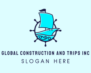Trip - Ship Steering Wheel logo design