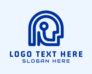 Head - Artificial Human Intelligence Technology logo design