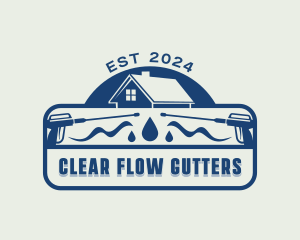 Gutter - Pressure Washer Droplet logo design