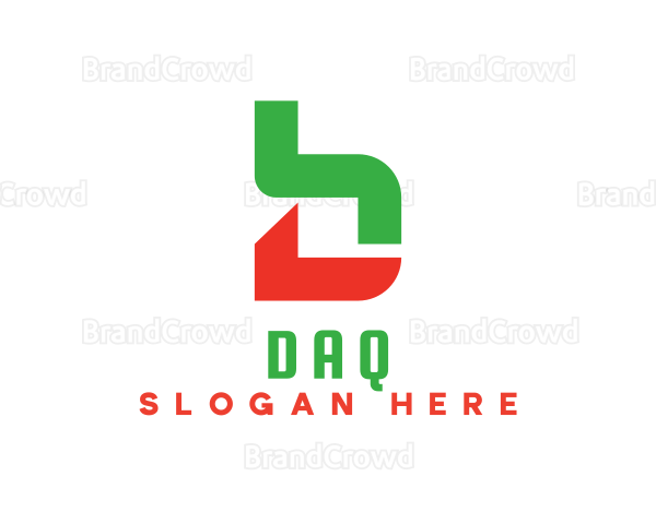 Green Red Modern B Logo