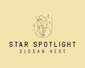 Woman Cowgirl Star logo design