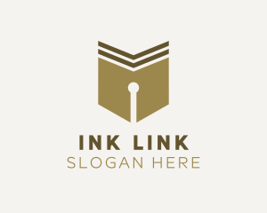 Book Ink Pen Calligraphy logo design