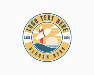 Surfboard - Woman Surfboard Surfer logo design