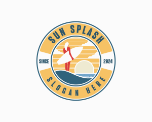 Beachwear - Woman Surfboard Surfer logo design