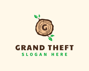 Glamping - Wood Tree Log logo design