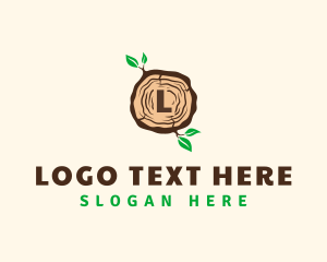 Camping Grounds - Wood Tree Log logo design