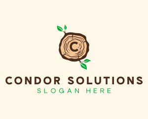 Wood Tree Log logo design