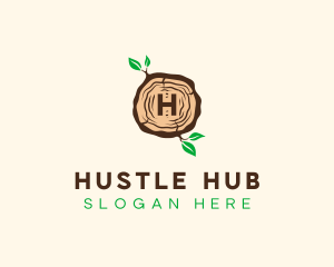 Wood Tree Log logo design