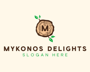 Wood Tree Log logo design