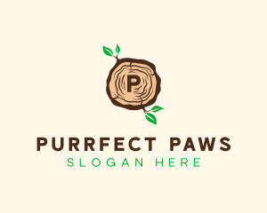 Wood Tree Log logo design