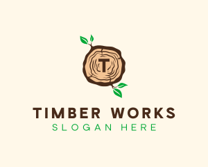 Wood Tree Log logo design