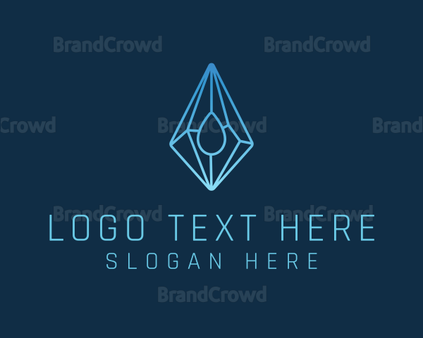 Crystal Droplet Gemstone Logo