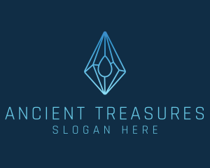 Crystal Droplet Gemstone logo design