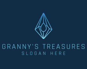 Crystal Droplet Gemstone logo design