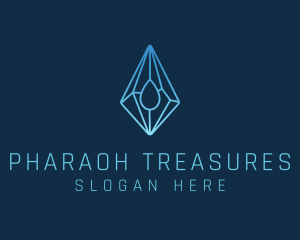 Crystal Droplet Gemstone logo design