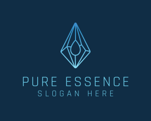 Pure - Crystal Droplet Gemstone logo design