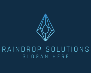 Raindrop - Crystal Droplet Gemstone logo design