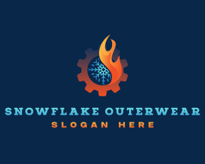 Snowflake Fire Gear logo design