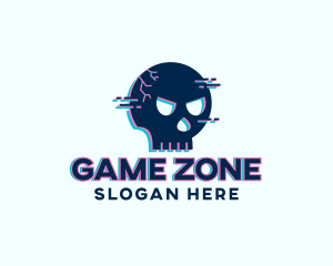 Skull Avatar Glitch logo design