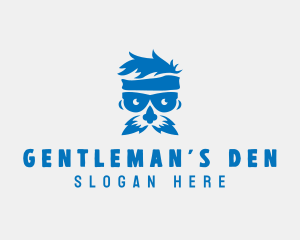 Hipster Mustache Man logo design