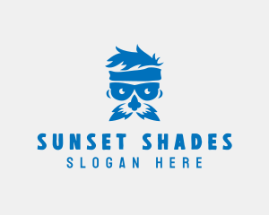 Shades - Hipster Mustache Man logo design