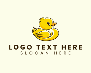 Rubber Duck - Cute Duck Chick logo design