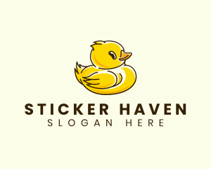 Cute Duck Chick logo design