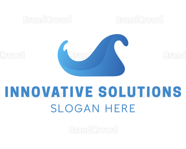 Blue Gradient Wave Logo