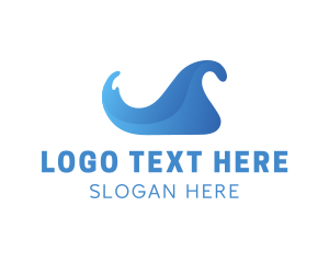 Surf - Blue Gradient Wave logo design