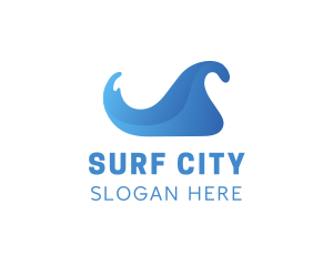 Blue Gradient Wave logo design