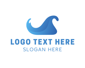 Swimming - Blue Gradient Wave logo design