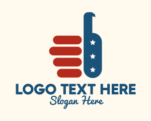 State - Thumbs Up USA Flag logo design