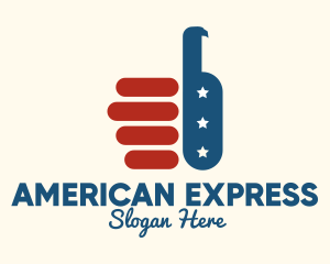 Thumbs Up USA Flag logo design