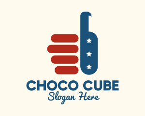 Election - Thumbs Up USA Flag logo design