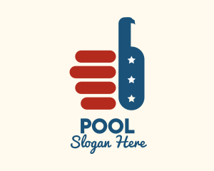 America - Thumbs Up USA Flag logo design