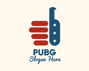 Politician - Thumbs Up USA Flag logo design