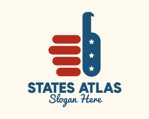 Thumbs Up USA Flag logo design