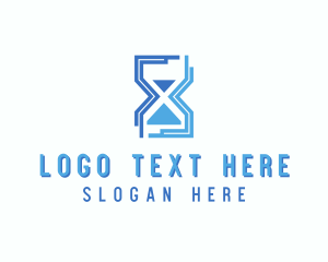 Loading - Blue Sand Clock logo design