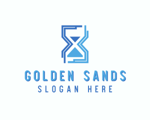 Sand - Blue Sand Clock logo design