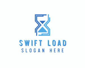 Loading - Blue Sand Clock logo design