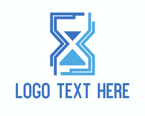 Minute - Blue Hourglass logo design