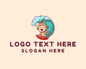 Mascot - Monkey Wave Surfer logo design