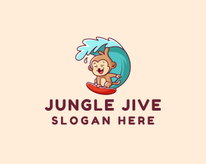 Monkey - Monkey Wave Surfer logo design