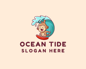 Tide - Monkey Wave Surfer logo design