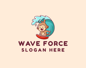 Tsunami - Monkey Wave Surfer logo design